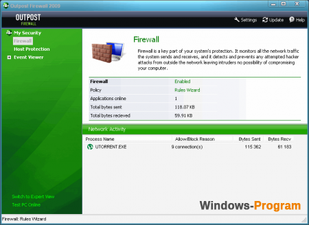 Outpost Firewall FREE 2009 6.51
